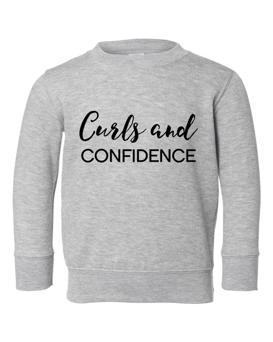 Curls and Confidence Sweatshirt (Grey) - KIDS