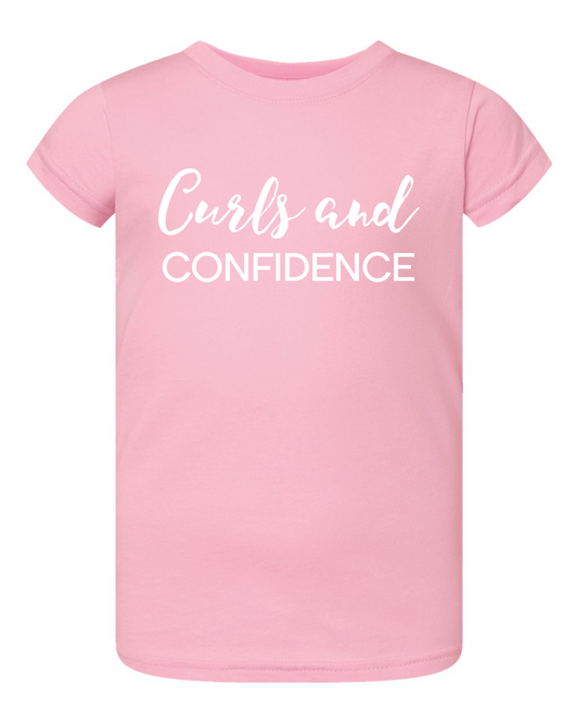 Curls and Confidence T-Shirt (Pink) - KIDS