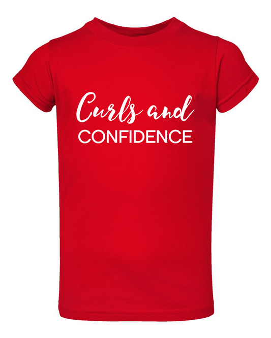 Curls and Confidence T-Shirt (Red) - KIDS