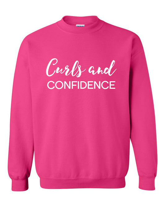 Curls and Confidence Sweatshirt (Pink)